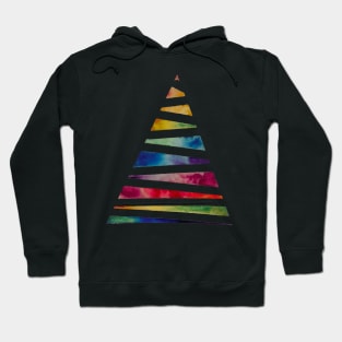 Rainbow stripey christmas tree Hoodie